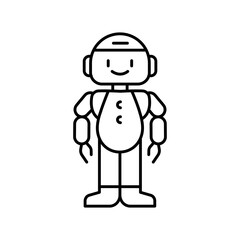 Interactive Robots robot line icon.