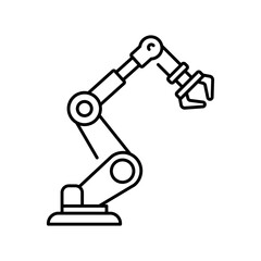 Manipulator robot line icon.