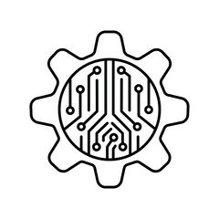 Mechatronics line icon.