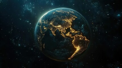 Stunning Earth View from Space Highlighting City Lights at Night