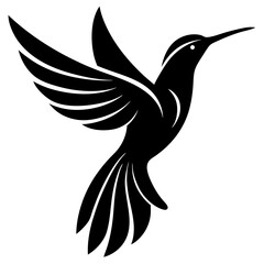 Black silhouette of a hummingbird illustration