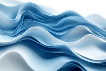 Smooth blue waves creating a serene and elegant abstract background