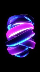 Abstract glowing neon spiral orb.