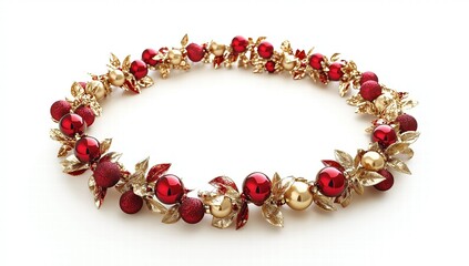 A beautiful Christmas garland on a white background