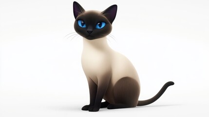 Charming Siamese Cat with Striking Blue Eyes