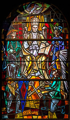 Stained-glass window in the old church	