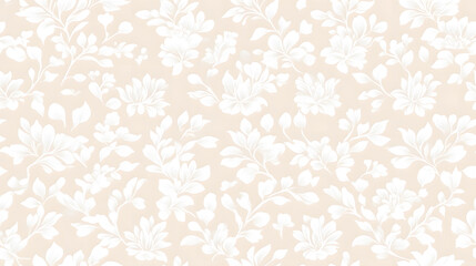 Fototapeta premium Elegant floral pattern on soft beige background, perfect for decor