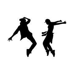 vector set of silhouettes of people dancing in the dark.A collection of romantic couple silhouettes on a white backdrop.

