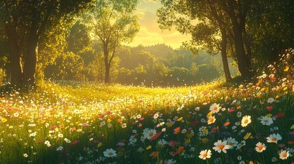 Sunny Meadow Landscape