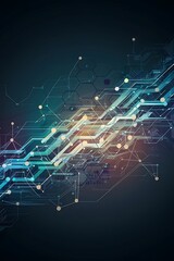 Science network pattern connecting lines and dots technology hexagons structure or molecular connect elements