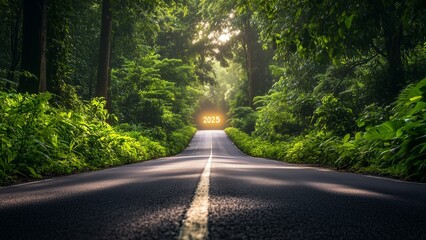 Obraz premium A road with glowing 