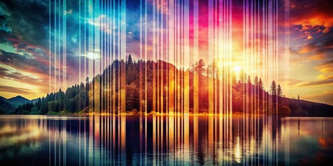 Fototapeta premium Double Exposure Barcode Photography: Abstract Art, Scanned Image Overlay, Product Code Design, Retail Background