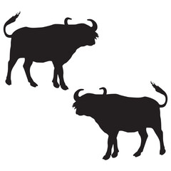 Buffalo Silhouette, Buffalo Vector Silhouette, Buffalo cartoon Silhouette, Buffalo illustration, Buffalo icon Silhouette, Buffalo Silhouette illustration