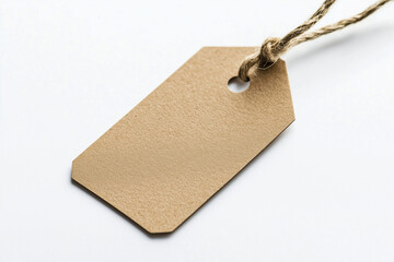 A blank paper tag on a white background. Good for any project.