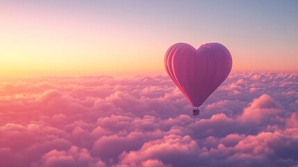 Fototapeta premium heart shaped balloon in the sky