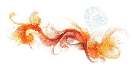 Orange smoke, transparent background