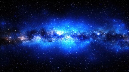 Naklejka premium Stunning Blue Galaxy Under a Starry Sky in Deep Space
