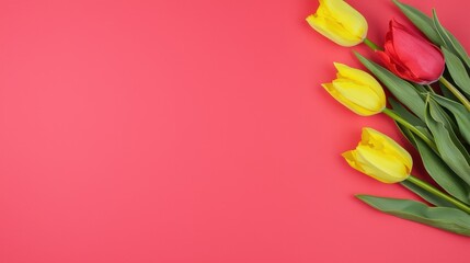 Colorful Tulips on Vibrant Background for Fresh Floral Design