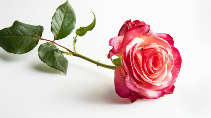 Damask Rose on an isolated white background, object focused, png, stock image, hd quality, 