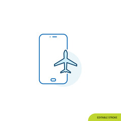 Aeroplane mode Mobile Icon, Editable stroke