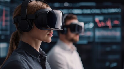 Marketing team planning with augmented reality displays and vr headsets