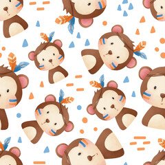 Adorable animals themed seamless pattern for fabric, wallpaper and many more