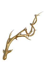 3D rendered golden vine isolated on transparent background