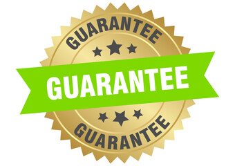 GUARANTEE gold label, banner, sign