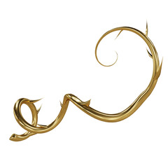 3D rendered golden vine isolated on transparent background © HWWO Stock