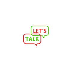 Let's talk expression in a speech bubble icon isolated on white background