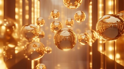 Golden World Illustration Featuring Elegant Metallic Tones and Luxurious Details