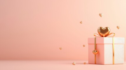 Gift box of love decoration soft background romantic concept