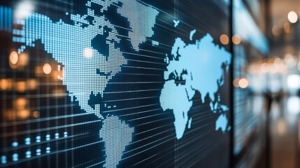 Dynamic World Map with Modern Technology Elements