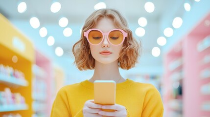 A shopper browsing personalized product recommendations on their smartphone while inside a store, highlighting AI driven personalization and targeted marketing.