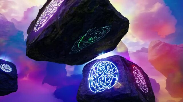 Landscape Nature Magic Stones And Sky