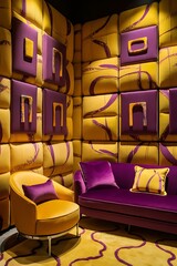 Yellow purple fabric can be used us background