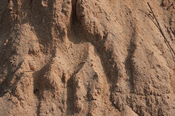 Sand has been piled up on the ground