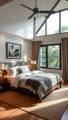 Fototapeta premium comfortable bedroom, enhance. isolated with white highlights