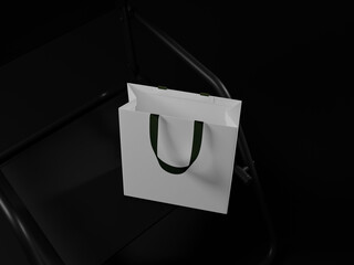 flat isolated white shoping bag mockup background generative ai