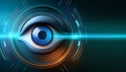 Consumer future and technology concepts: Biometric security system, futuristic retina scan interface.