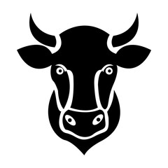 angry bull head vector black 