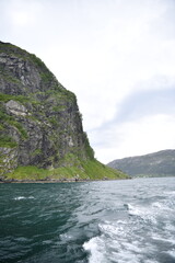 Landscapes around Maloy village in Norway, hiking through the nature and outlook on it great fjords.