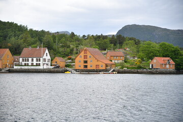 Obraz premium Landscapes around Maloy village in Norway, hiking through the nature and outlook on it great fjords.
