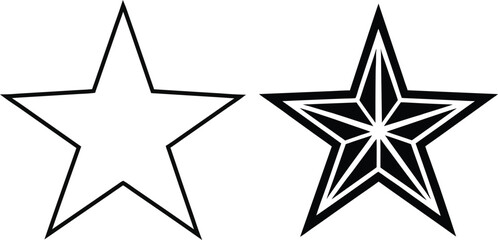 Star icon set silhouette vector on white background.