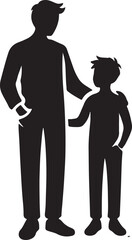 Father love silhouette collection isolated on white background. Set of dad/father and son/girl Vector illustration.