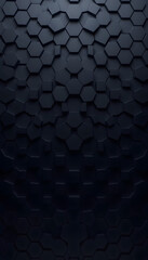 Dark hexagon wallpaper or background - 3d render, minimalism. isolated with white highlights