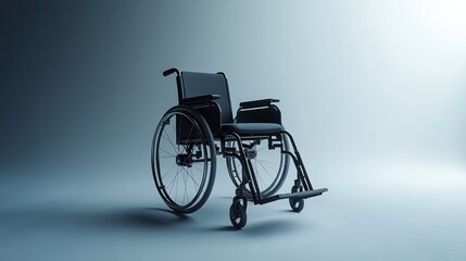 Obraz premium a wheelchair. white background. offering clear copy space for branding and promotional use. copy text space.
