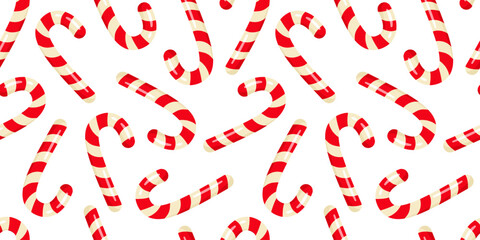 Candy Canes. Merry Christmas and Happy New Year design for wrapping paper, packaging, wallpaper, textile, fabric, notebook, greeting cards