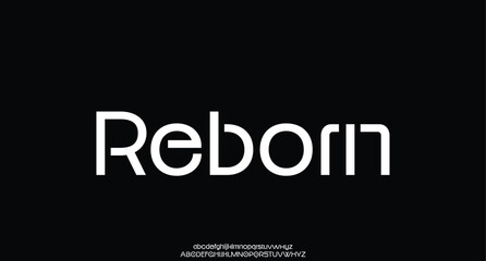futuristic minimalist display font design, alphabet, typeface, letters and numbers, typography.
