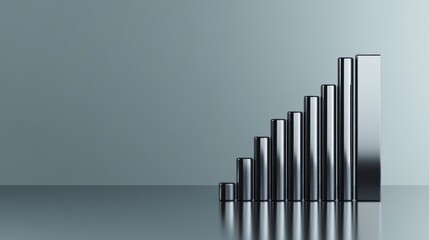 Obraz premium Modern Graphical Representation of Success with Metallic Bars